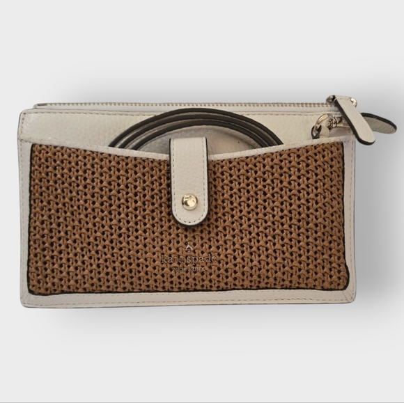 Kate Spade Knotted Woven Crossbody Purse NWOT – Pebbled Leather Trim - Picture 1 of 6